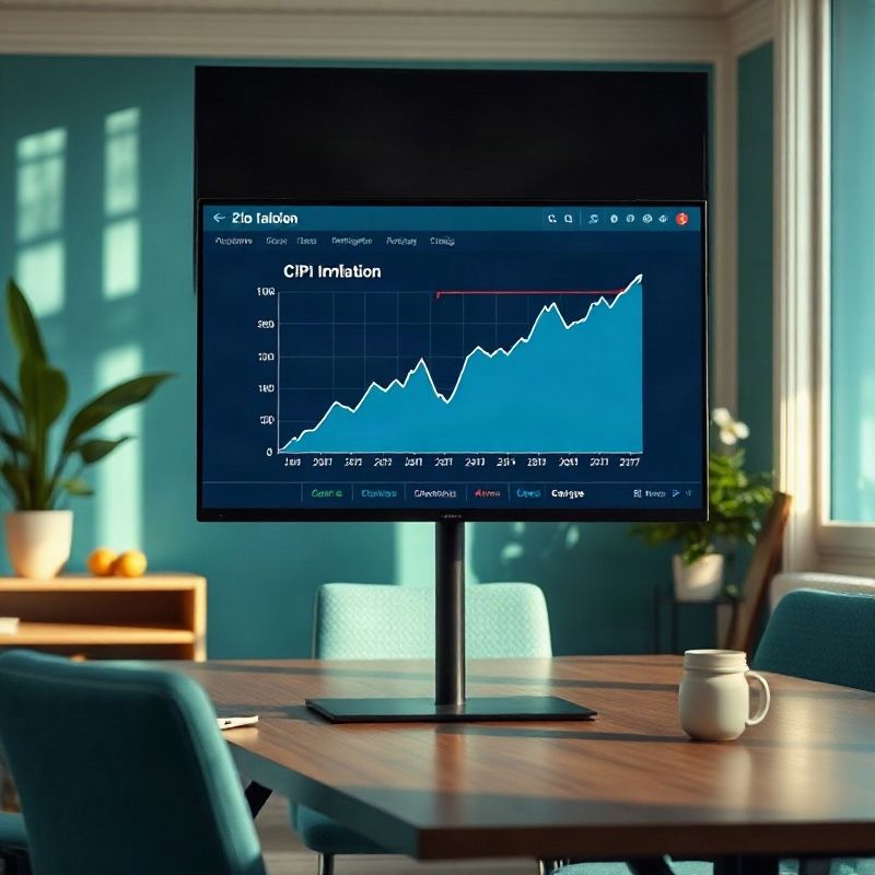 Gráfico del IPC en un monitor con datos del BCU